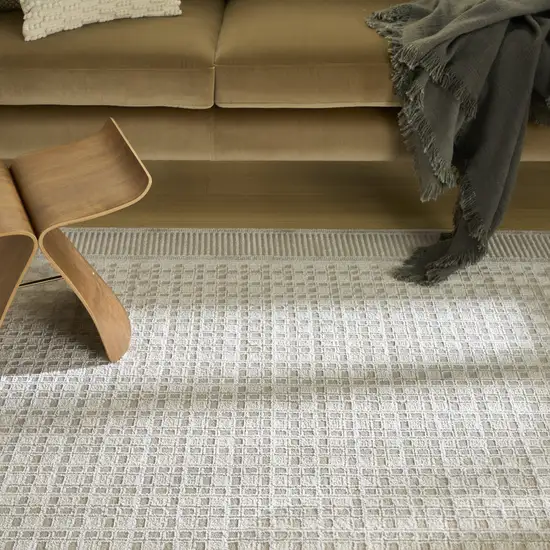 Beige Geometric Power Loom Area Rug Photo 6