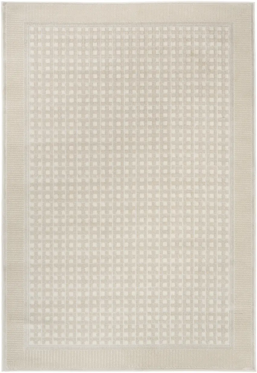 Beige Geometric Power Loom Area Rug Photo 8