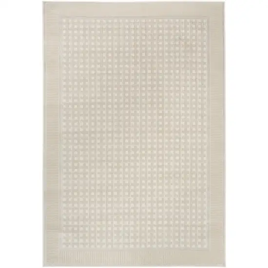 Beige Geometric Power Loom Area Rug Photo 8