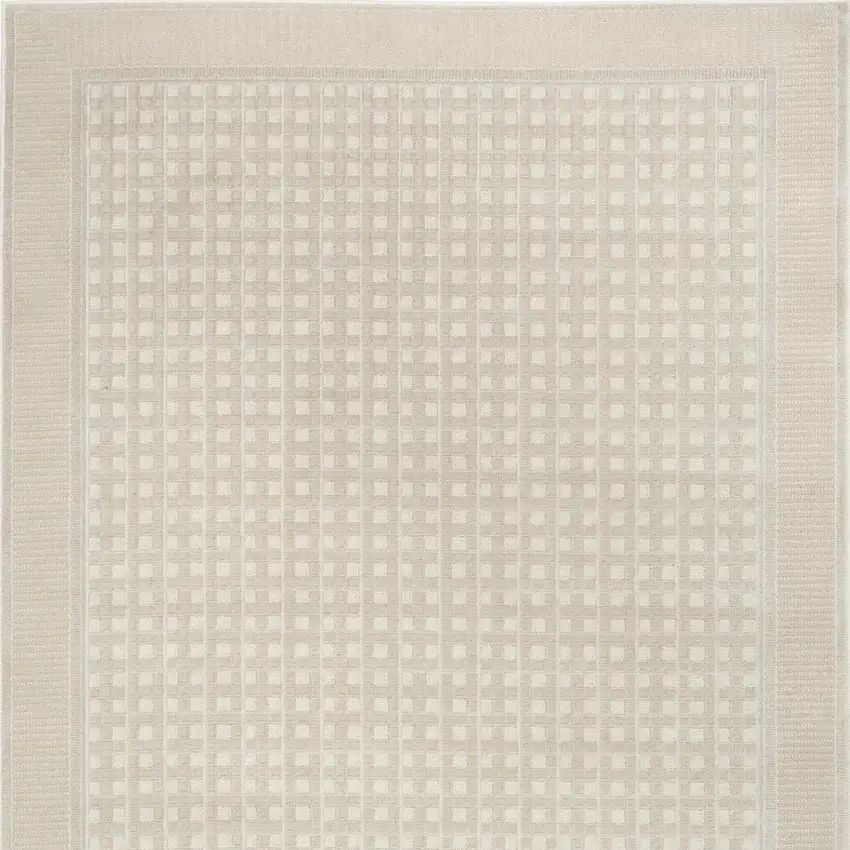 Beige Geometric Power Loom Area Rug Photo 4