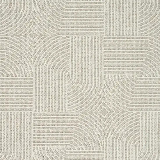 Beige Geometric Power Loom Area Rug Photo 8