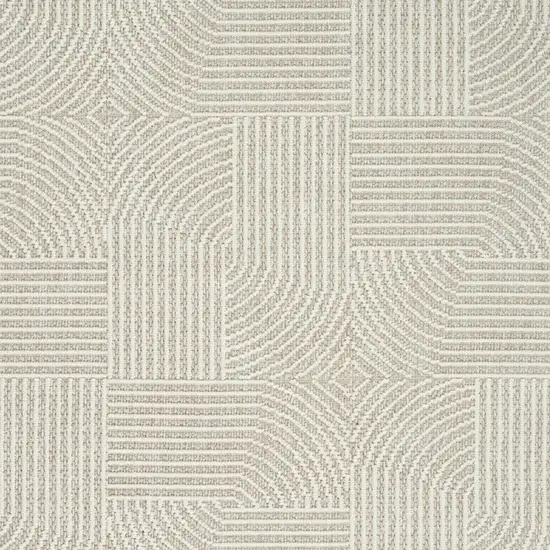 Beige Geometric Power Loom Area Rug Photo 3