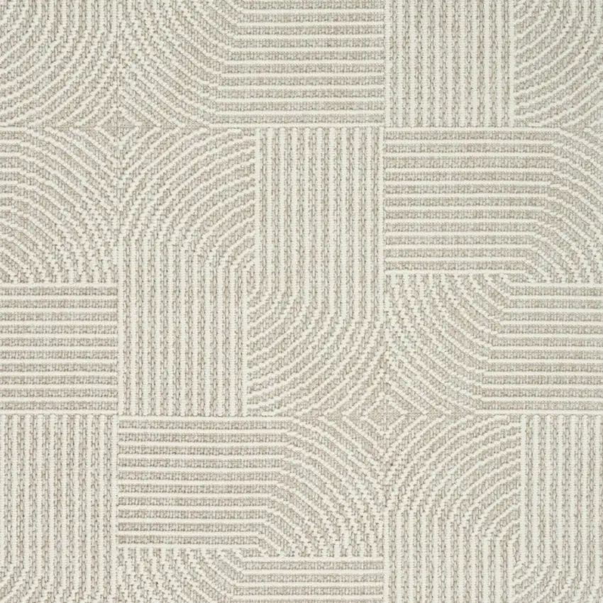 Beige Geometric Power Loom Area Rug Photo 3