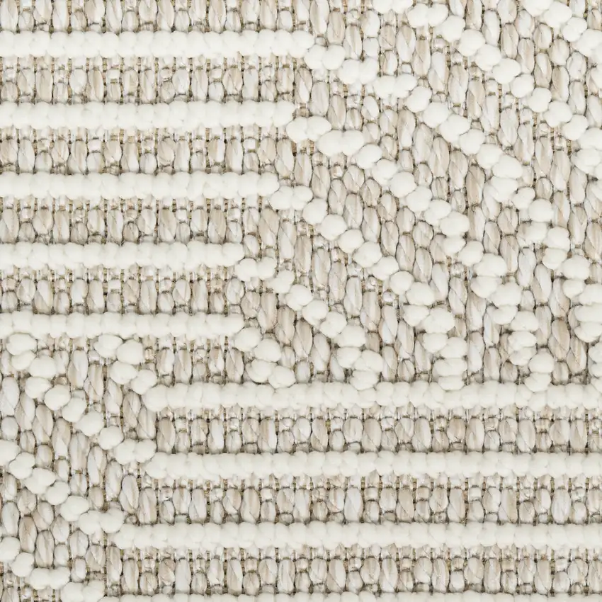 Beige Geometric Power Loom Area Rug Photo 9