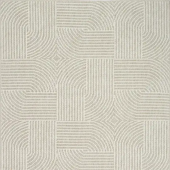 Beige Geometric Power Loom Area Rug Photo 4