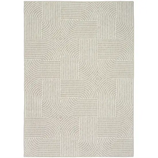 Beige Geometric Power Loom Area Rug Photo 2