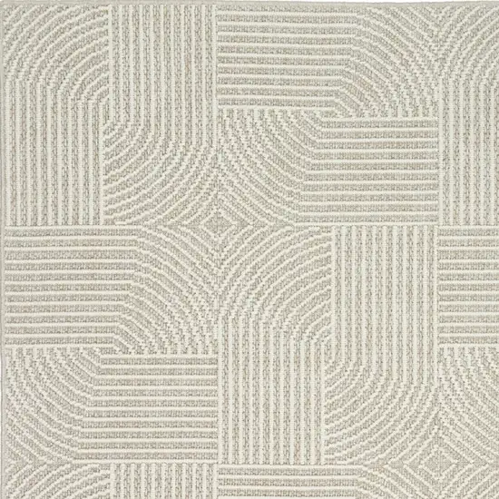 Beige Geometric Power Loom Area Rug Photo 7
