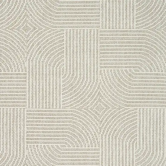 Beige Geometric Power Loom Area Rug Photo 8