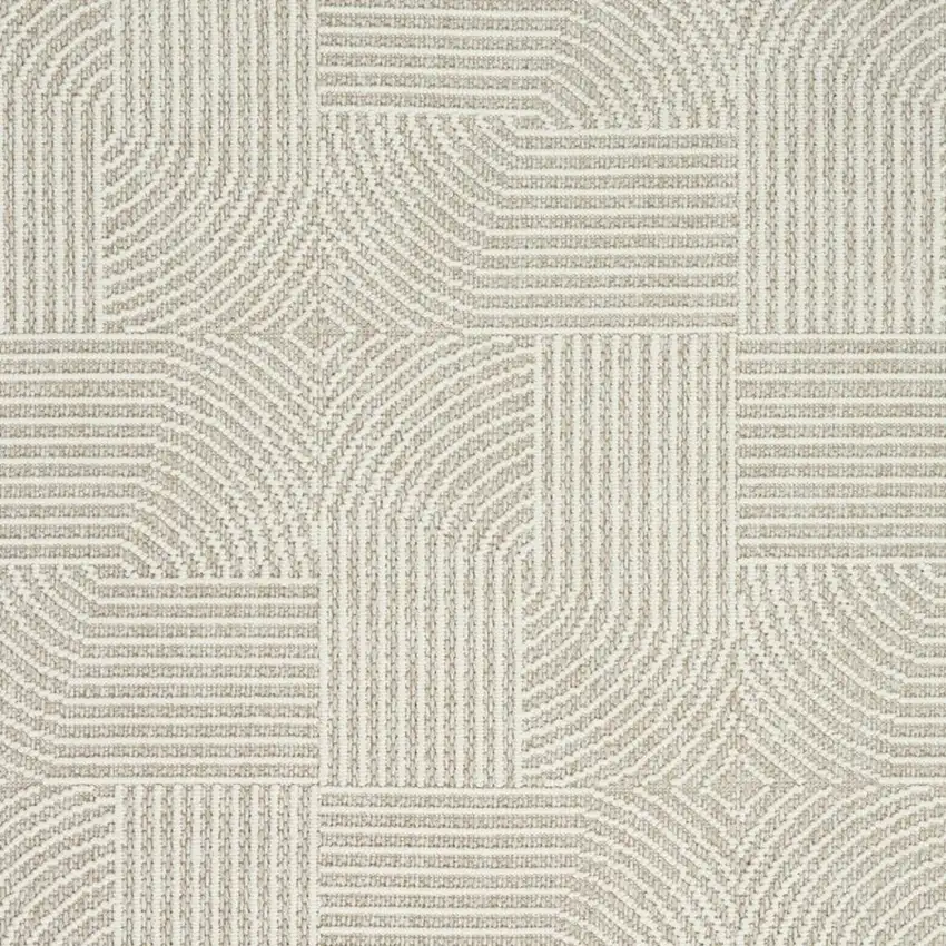 Beige Geometric Power Loom Area Rug Photo 3