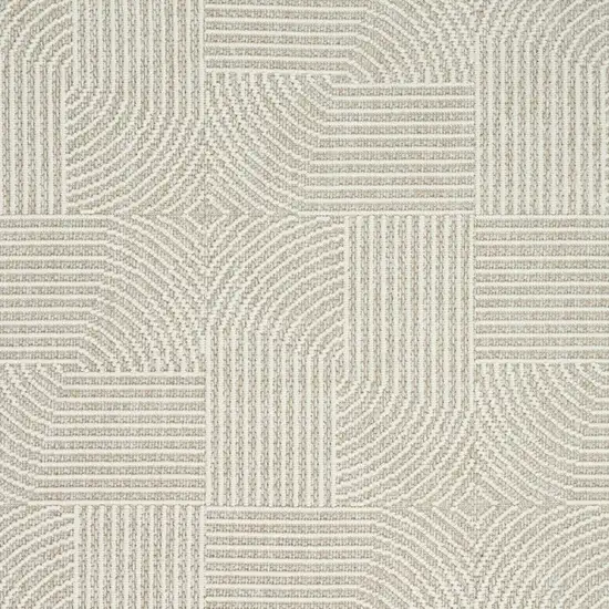 Beige Geometric Power Loom Area Rug Photo 3
