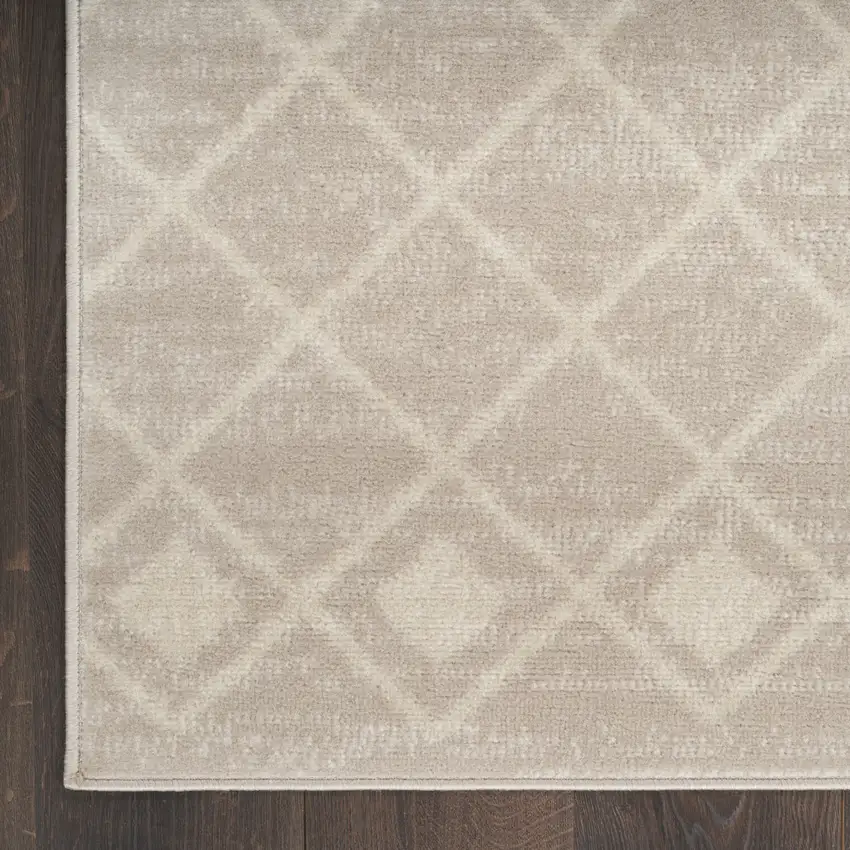 Beige Geometric Power Loom Area Rug Photo 8