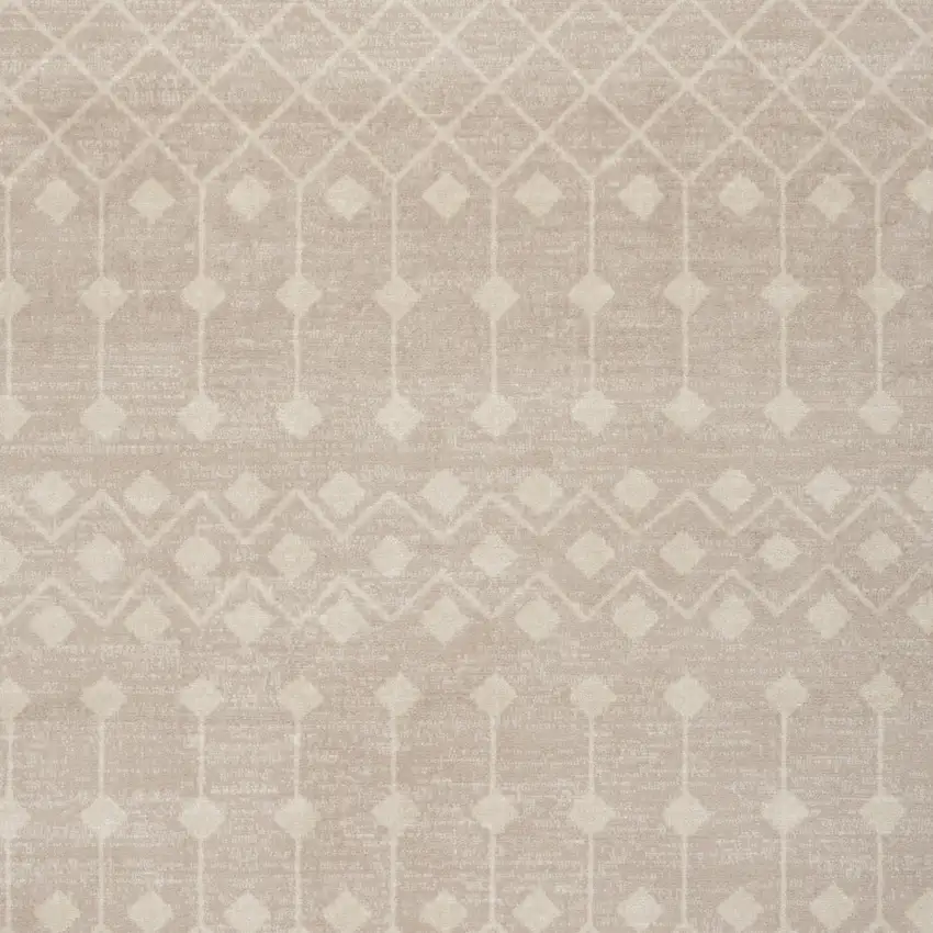 Beige Geometric Power Loom Area Rug Photo 6