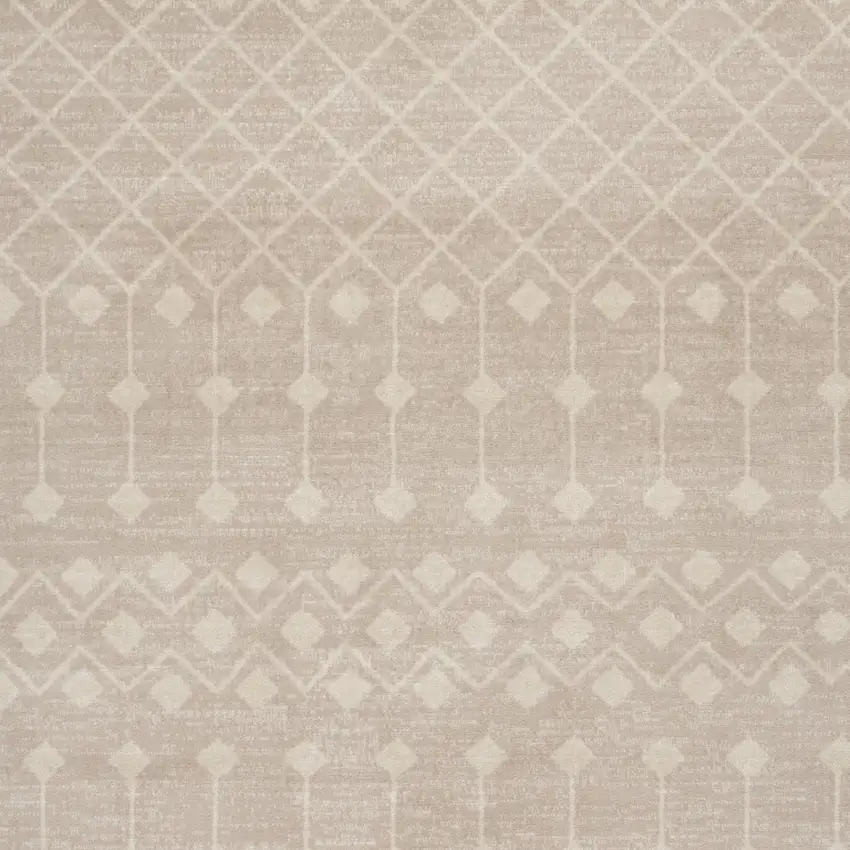 Beige Geometric Power Loom Area Rug Photo 6