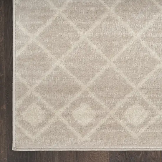 Beige Geometric Power Loom Area Rug Photo 8