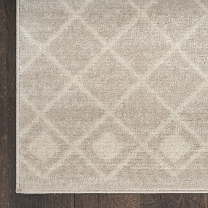 Beige Geometric Power Loom Area Rug Photo 8