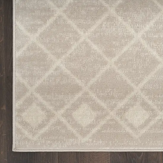 Beige Geometric Power Loom Area Rug Photo 7