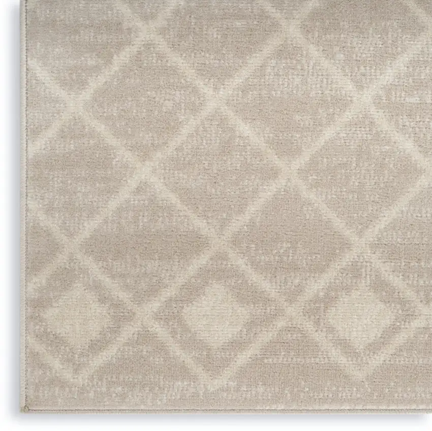 Beige Geometric Power Loom Area Rug Photo 4
