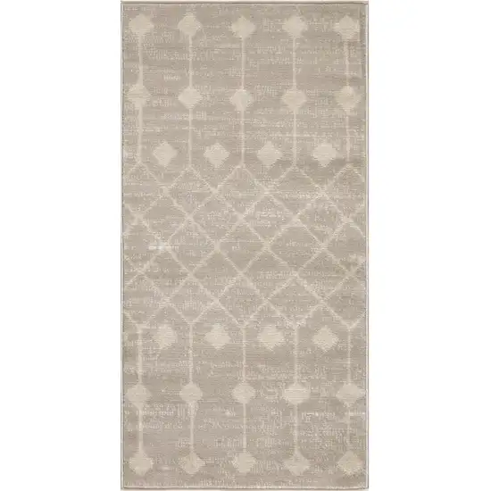 Beige Geometric Power Loom Area Rug Photo 1