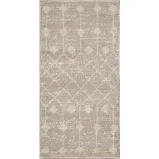Beige Geometric Power Loom Area Rug Photo 4
