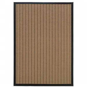 Photo of Beige Geometric Stain Resistant Indoor Outdoor Area Rug