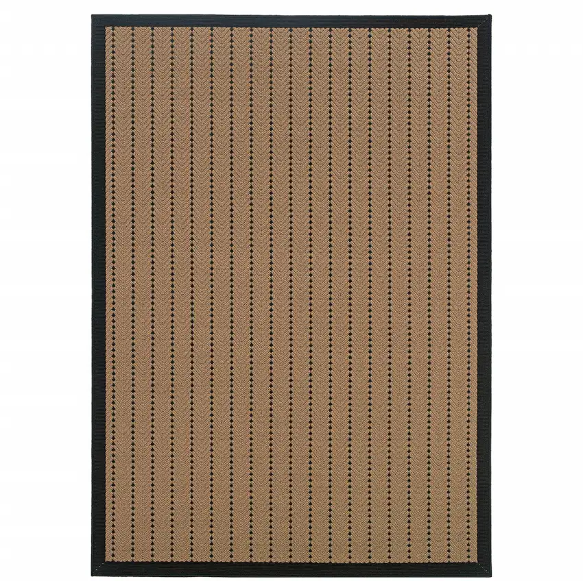 Beige Geometric Stain Resistant Indoor Outdoor Area Rug Photo 1