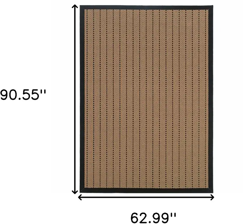 Beige Geometric Stain Resistant Indoor Outdoor Area Rug Photo 4