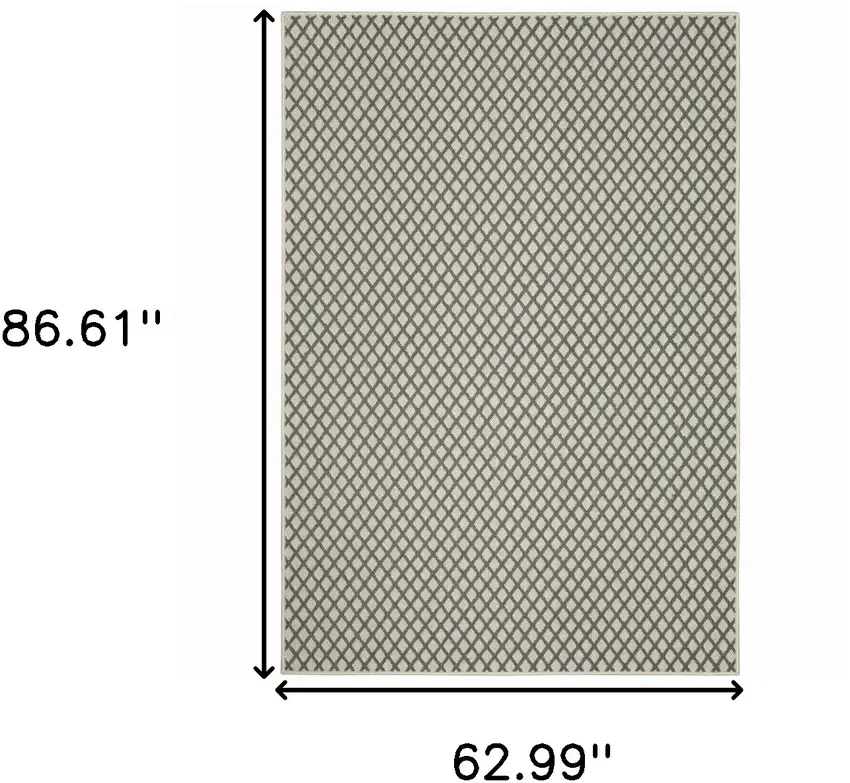 Beige Geometric Stain Resistant Indoor Outdoor Area Rug Photo 9