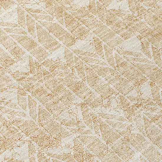 Beige Geometric Washable Indoor Outdoor Runner Rug Photo 7