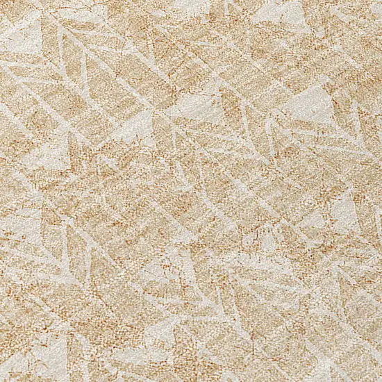 Beige Geometric Washable Indoor Outdoor Runner Rug Photo 7