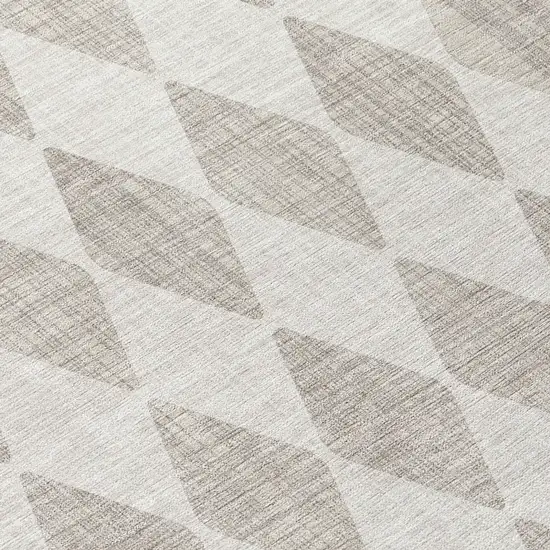 Beige Geometric Washable Indoor Outdoor Area Rug Photo 6