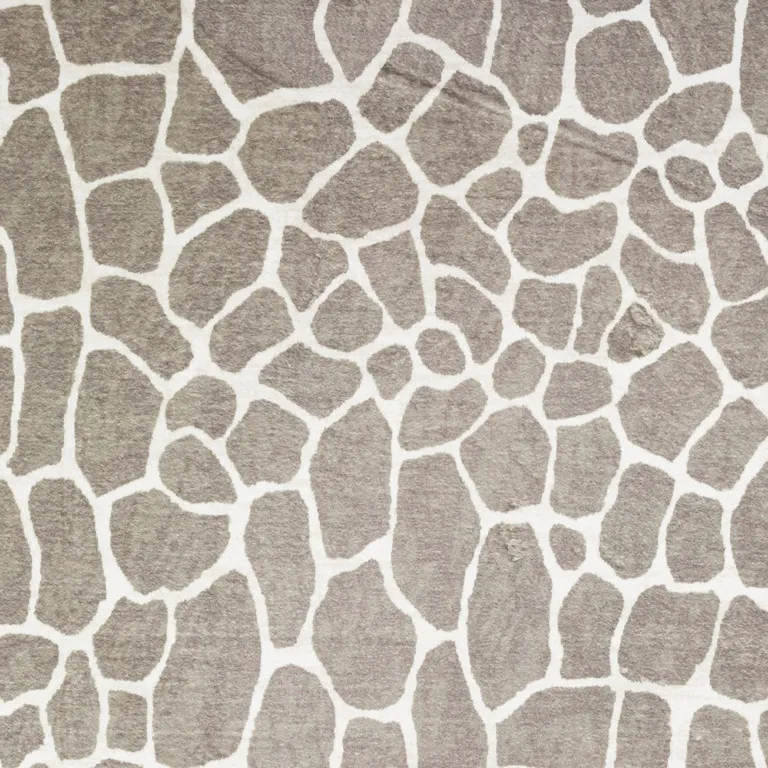 Beige Giraffe Print Shag Handmade Non Skid Area Rug Photo 4