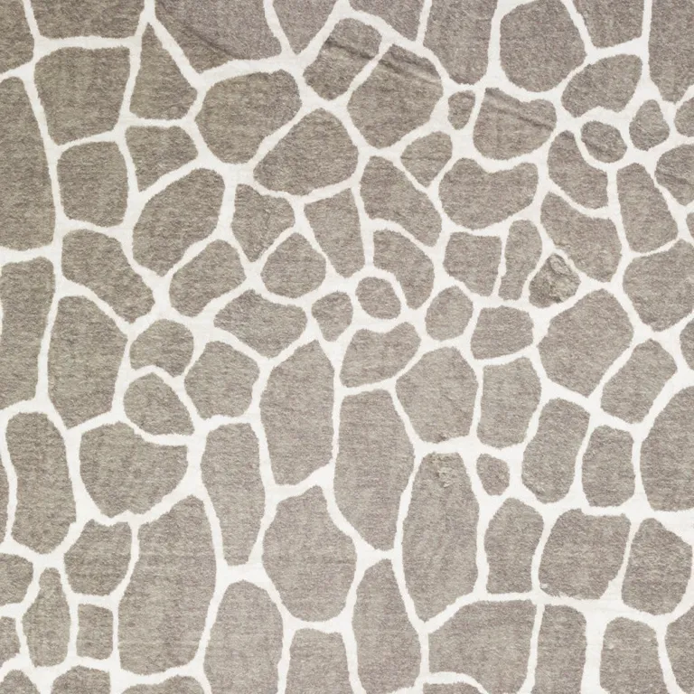 Beige Giraffe Print Shag Handmade Non Skid Area Rug Photo 4