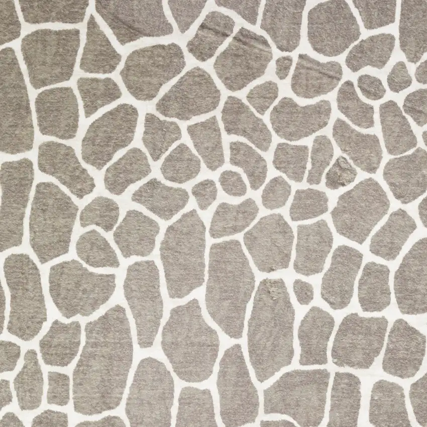 Beige Giraffe Print Shag Handmade Non Skid Area Rug Photo 3