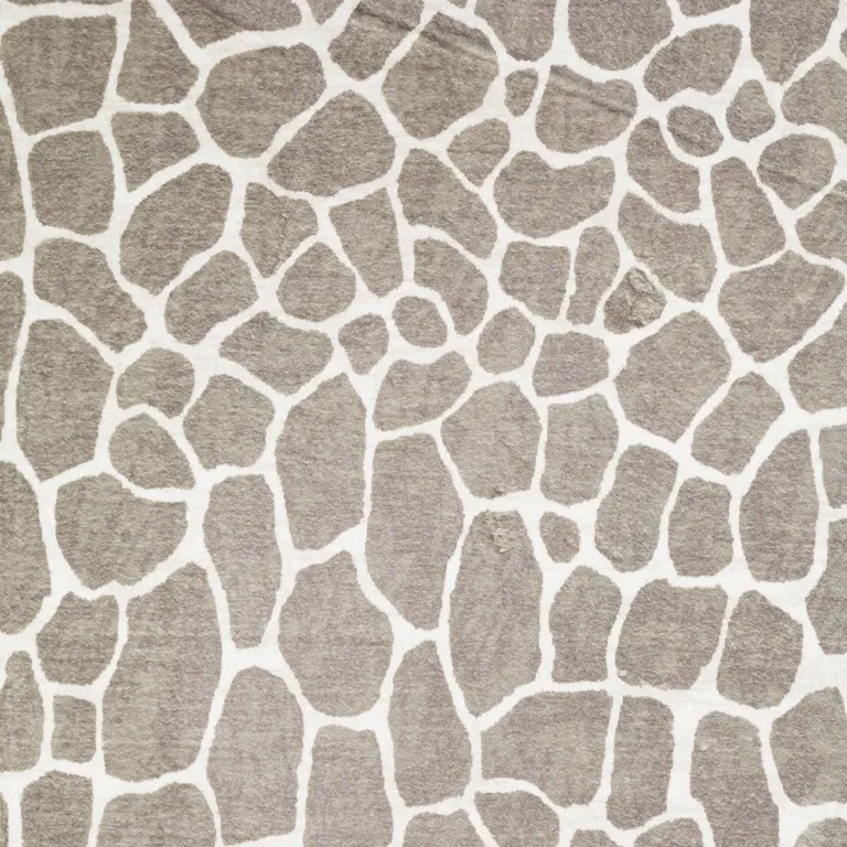 Beige Giraffe Print Shag Handmade Non Skid Runner Rug Photo 4