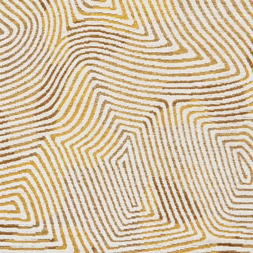 Beige Gold And Brown Geometric Washable Area Rug With UV Protection Photo 8