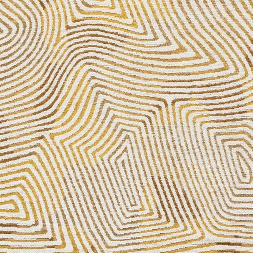 Beige Gold And Brown Geometric Washable Area Rug With UV Protection Photo 3