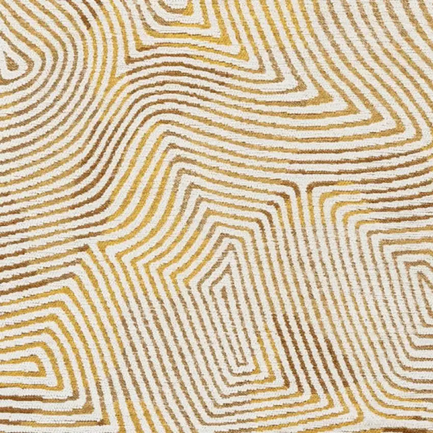 Beige Gold And Brown Geometric Washable Area Rug With UV Protection Photo 3