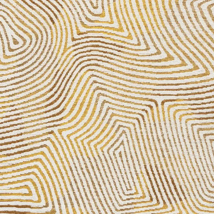 Beige Gold And Brown Geometric Washable Area Rug With UV Protection Photo 8