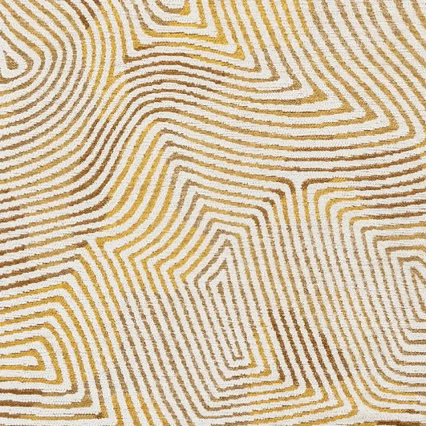 Beige Gold And Brown Geometric Washable Area Rug With UV Protection Photo 8