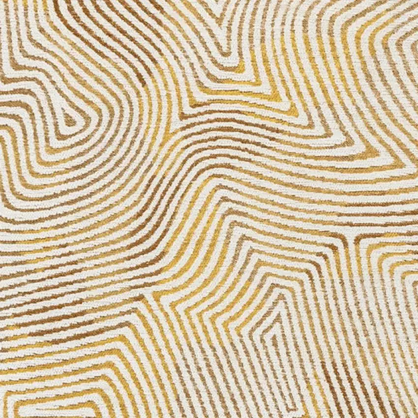 Beige Gold And Brown Geometric Washable Area Rug With UV Protection Photo 3