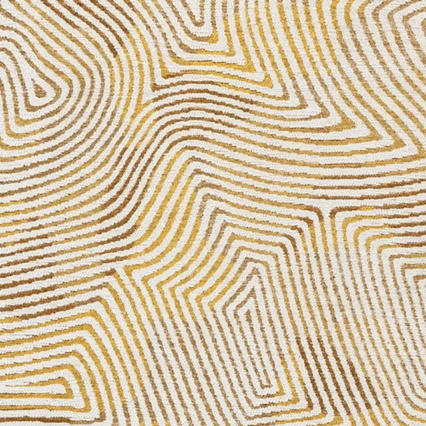 Beige Gold And Brown Geometric Washable Area Rug With UV Protection Photo 8