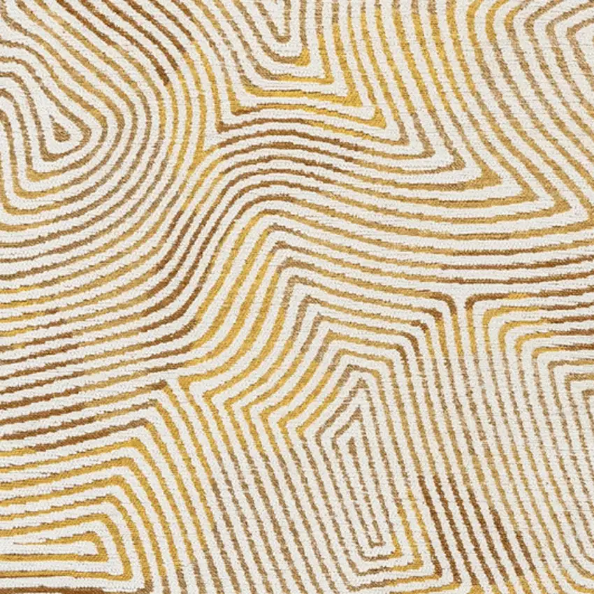 Beige Gold And Brown Geometric Washable Area Rug With UV Protection Photo 8