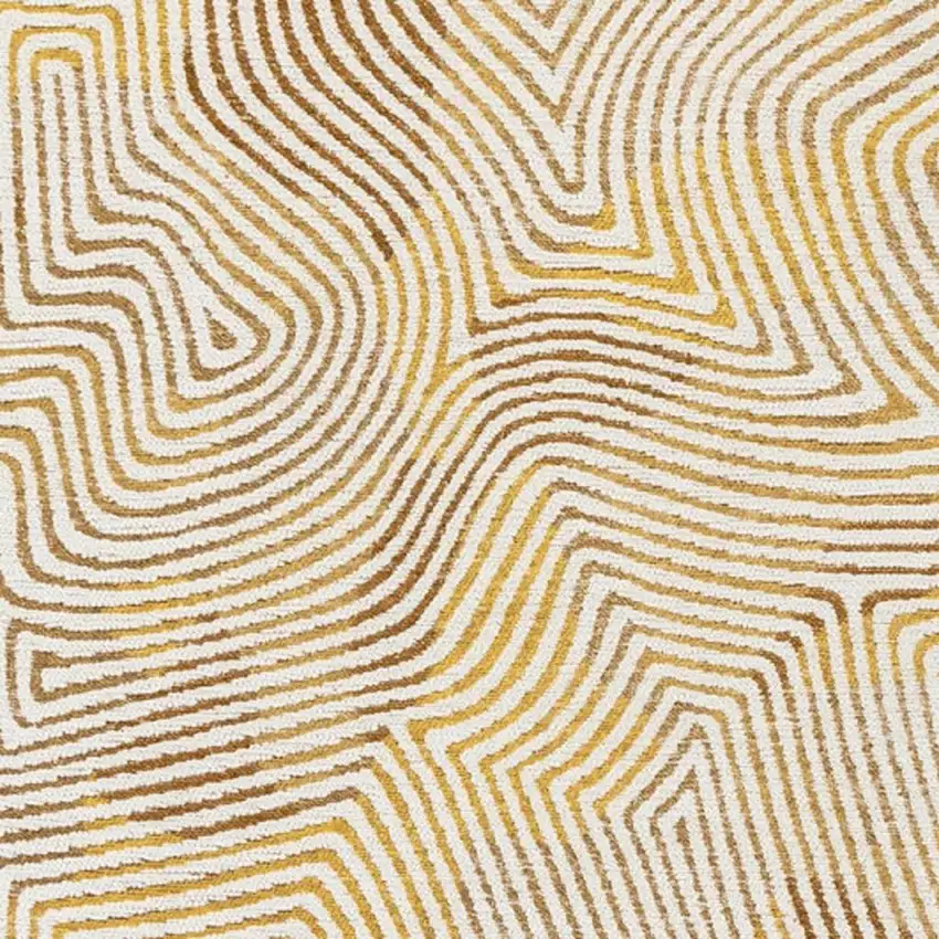 Beige Gold And Brown Geometric Washable Area Rug With UV Protection Photo 3