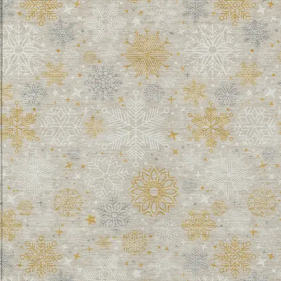 Beige Gold And Gray Medallion Washable Indoor Outdoor Area Rug Photo 8