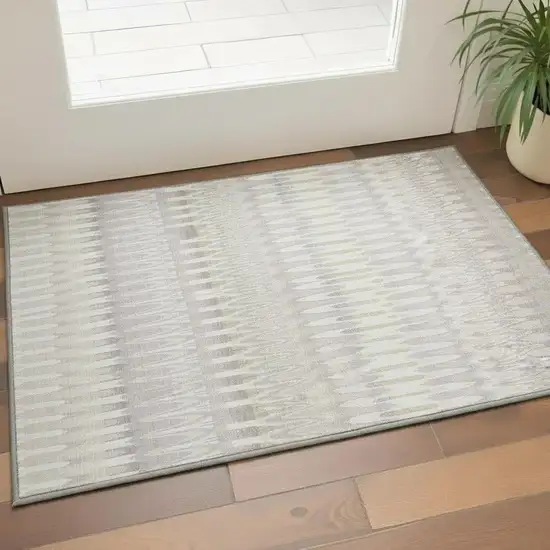 Beige Gold And Gray Southwestern Washable Area Rug With UV Protection Photo 2