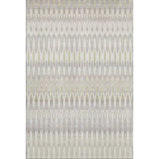 Beige Gold And Gray Southwestern Washable Area Rug With UV Protection Photo 1