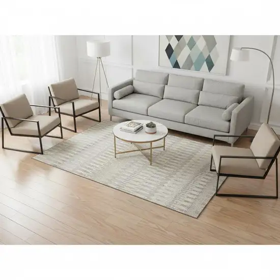 Beige Gold And Gray Southwestern Washable Area Rug With UV Protection Photo 2