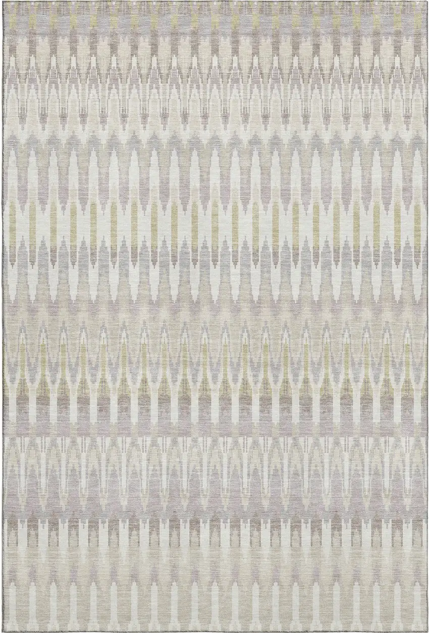 Beige Gold And Gray Southwestern Washable Area Rug With UV Protection Photo 1