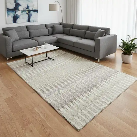 Beige Gold And Gray Southwestern Washable Area Rug With UV Protection Photo 2