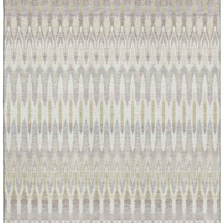 Beige Gold And Gray Southwestern Washable Area Rug With UV Protection Photo 3